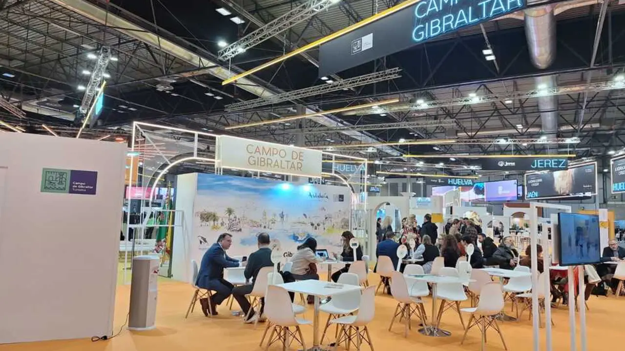 Stand del Campo de Gibraltar en 2026 en el Pabell&oacute;n 5 de Ifema, dentro del espacio dedicado a Andaluc&iacute;a