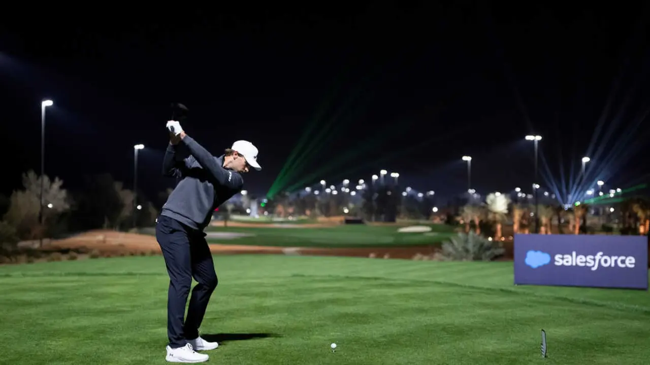 Thomas Detry of 4Aces GC hits his shot from the 6th tee during the first round of the LIV Golf Riyadh at Riyadh Golf Club on Wednesday, February 04, 2026 in Riyadh, Saudi Arabia. (Photo by Mateo Villalba/LIV Golf).