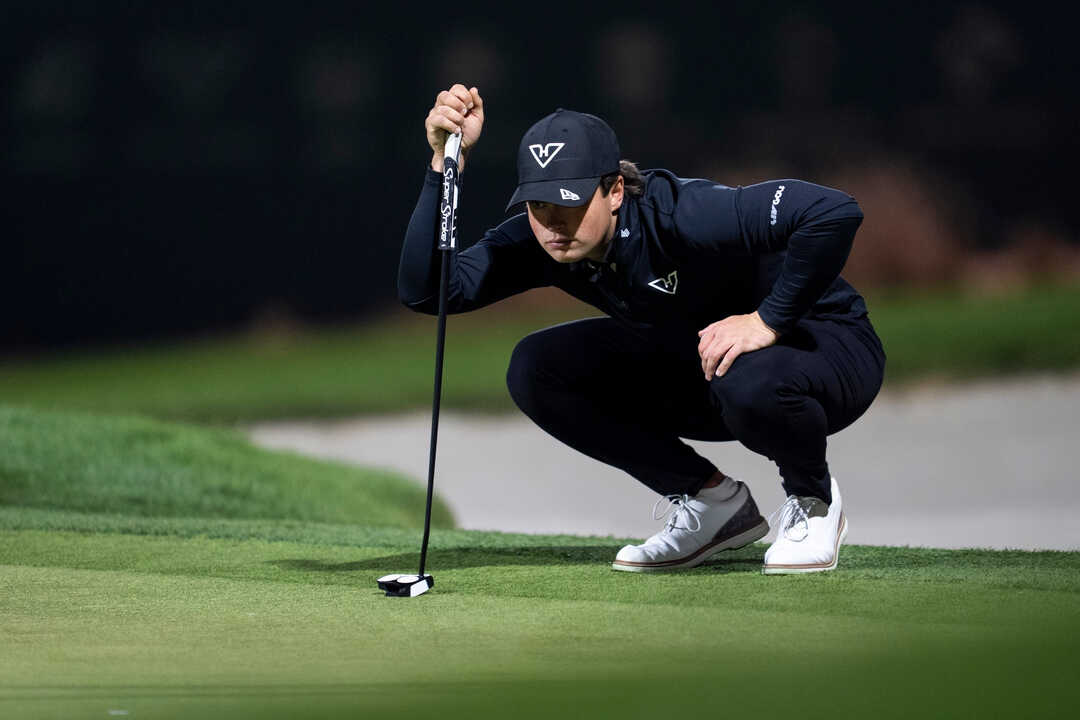 Michael La Sasso of HyFlyers GC looks on from the 18th green during the first round of the LIV Golf Riyadh at Riyadh Golf Club on Wednesday, February 04, 2026 in Riyadh, Saudi Arabia. (Photo by Mateo Villalba/LIV Golf).