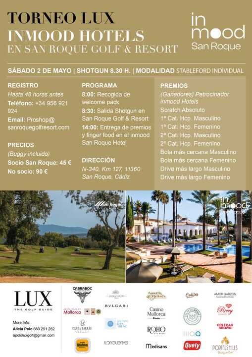 Las inscripciones del torneo deberán realizarse directamente a través de San Roque Golf Resort.